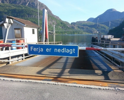 Ferje nedlagt