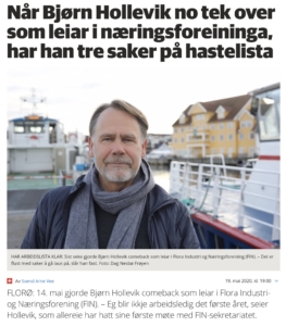 Ny leiar FIN - Firdaposten 19.5.20